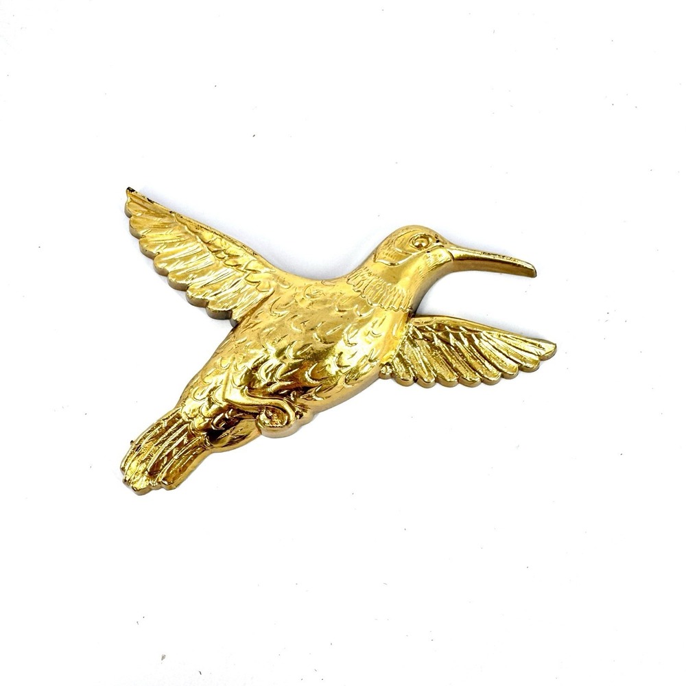 Vintage 1985 Homco‎ Gold Tone Hummingbird Wall Decor Plastic USA